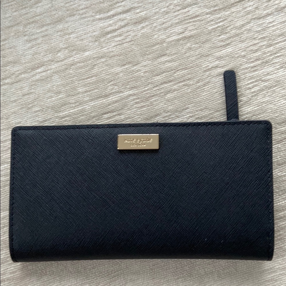 Kate Spade Black Wallet with Gold Accents